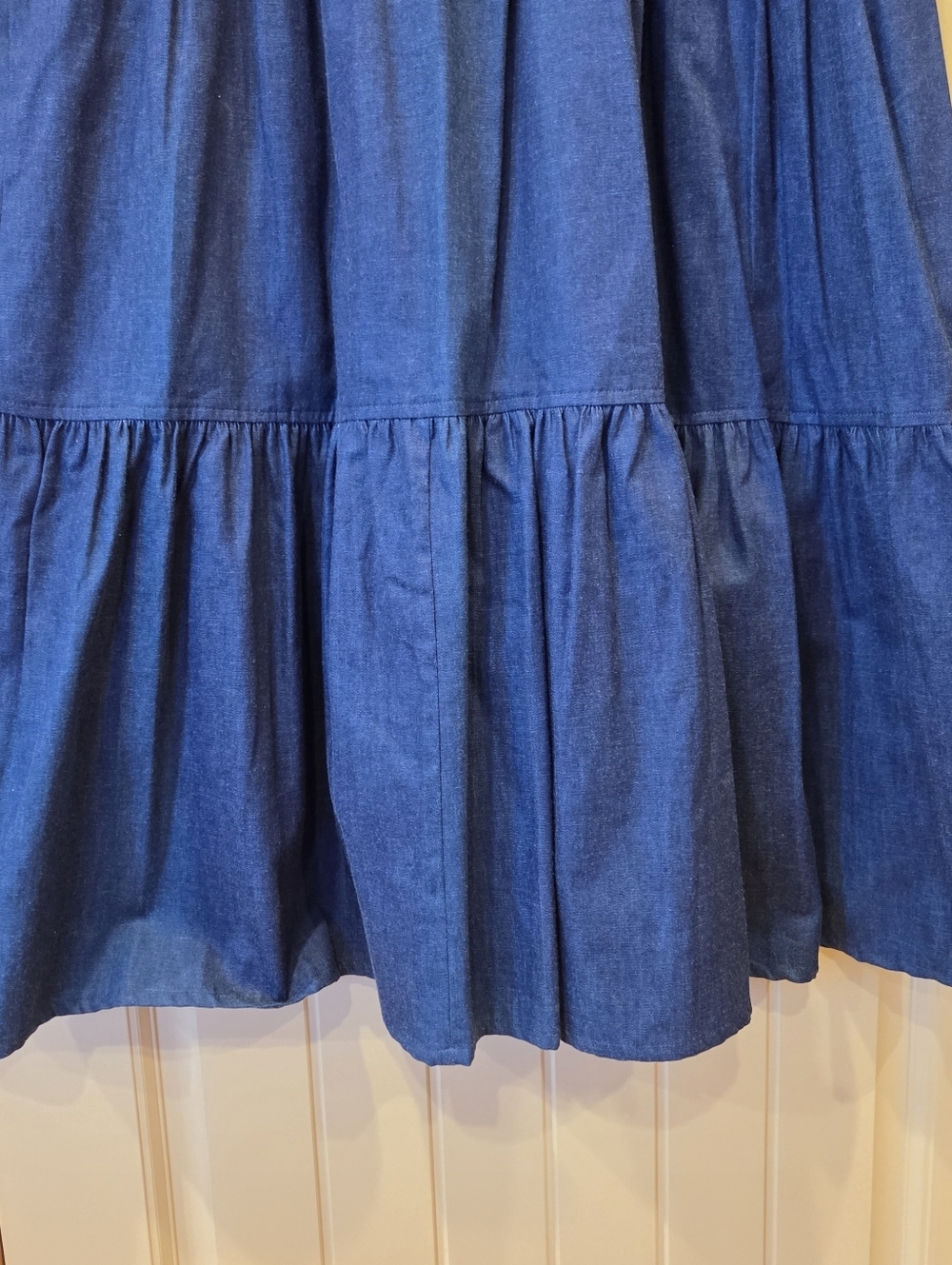 VTG Roper Sport Denim Tiered Maxi Skirt 17/18 Made in USA Western Boho New - Picture 4 of 13